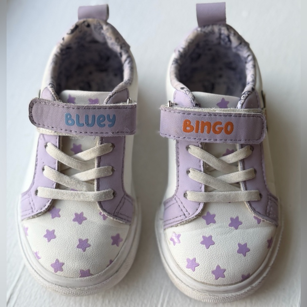 Bluey & Bingo Kids Sneakers - Lavender Star Design
